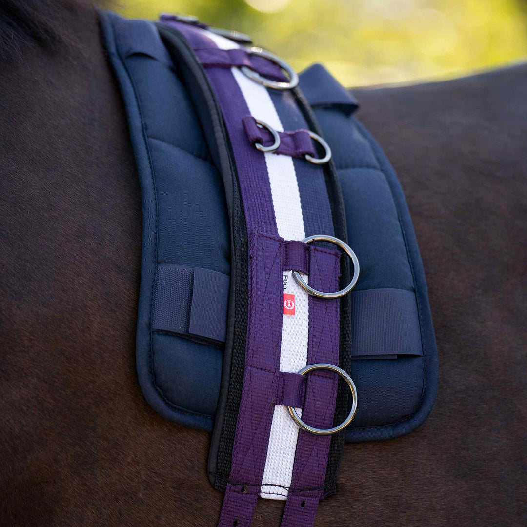 Imperial Riding Lunging Girth Deluxe Extra - Black Berry/White/Navy