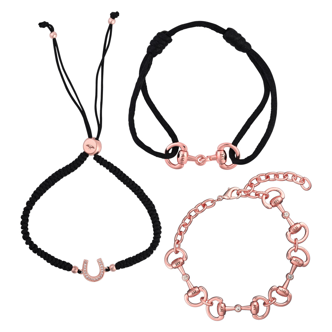 HV Polo Bracelet Hvpmix And Match, Set Of 3 Pcs - Rose Gold