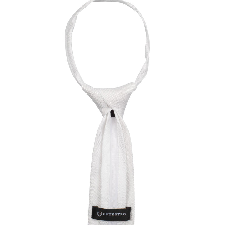 Equestro Honeycomb Competition Tie - White