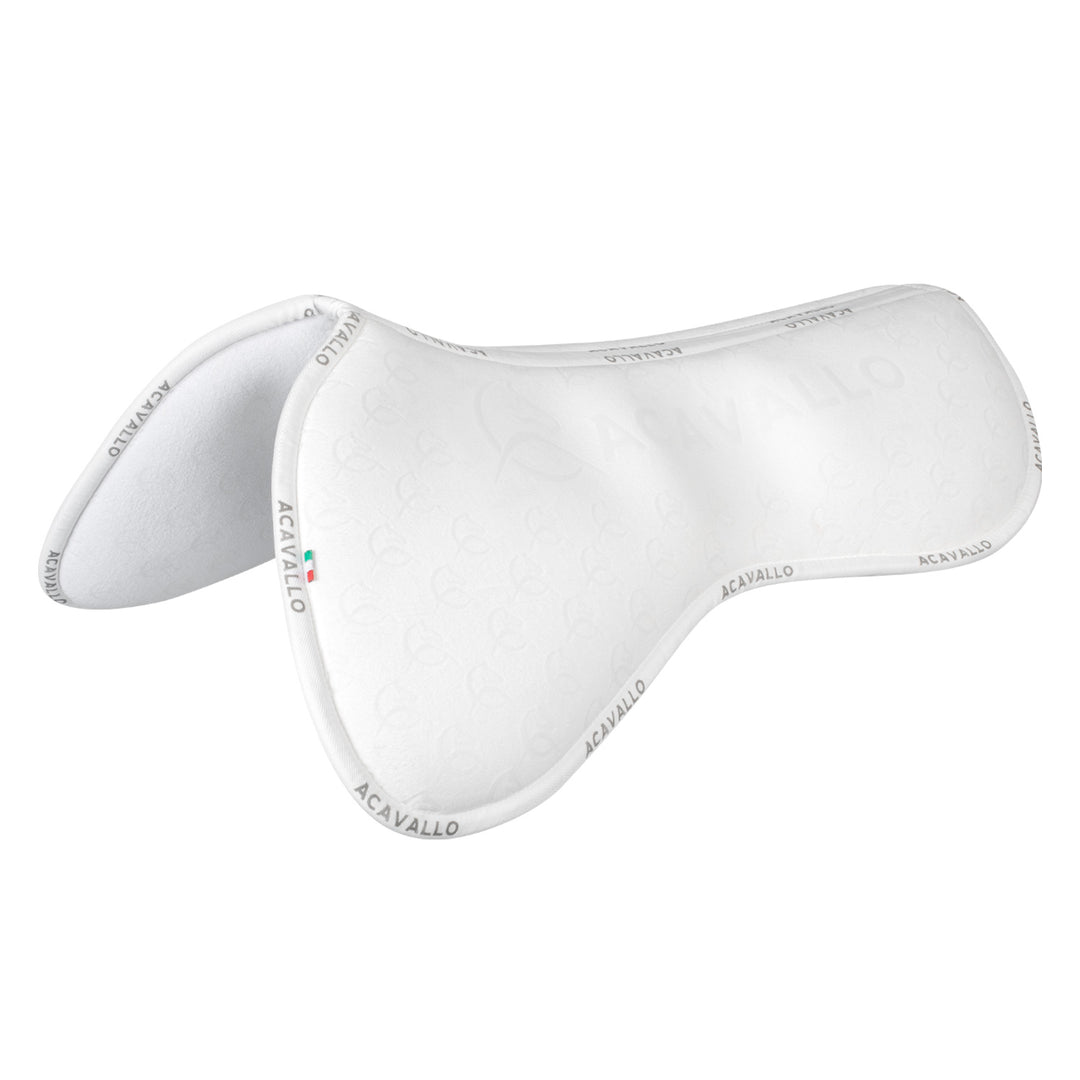 Acavallo Memory Foam 3D Spacer Silicone Grip Half Pad - Jumping - White