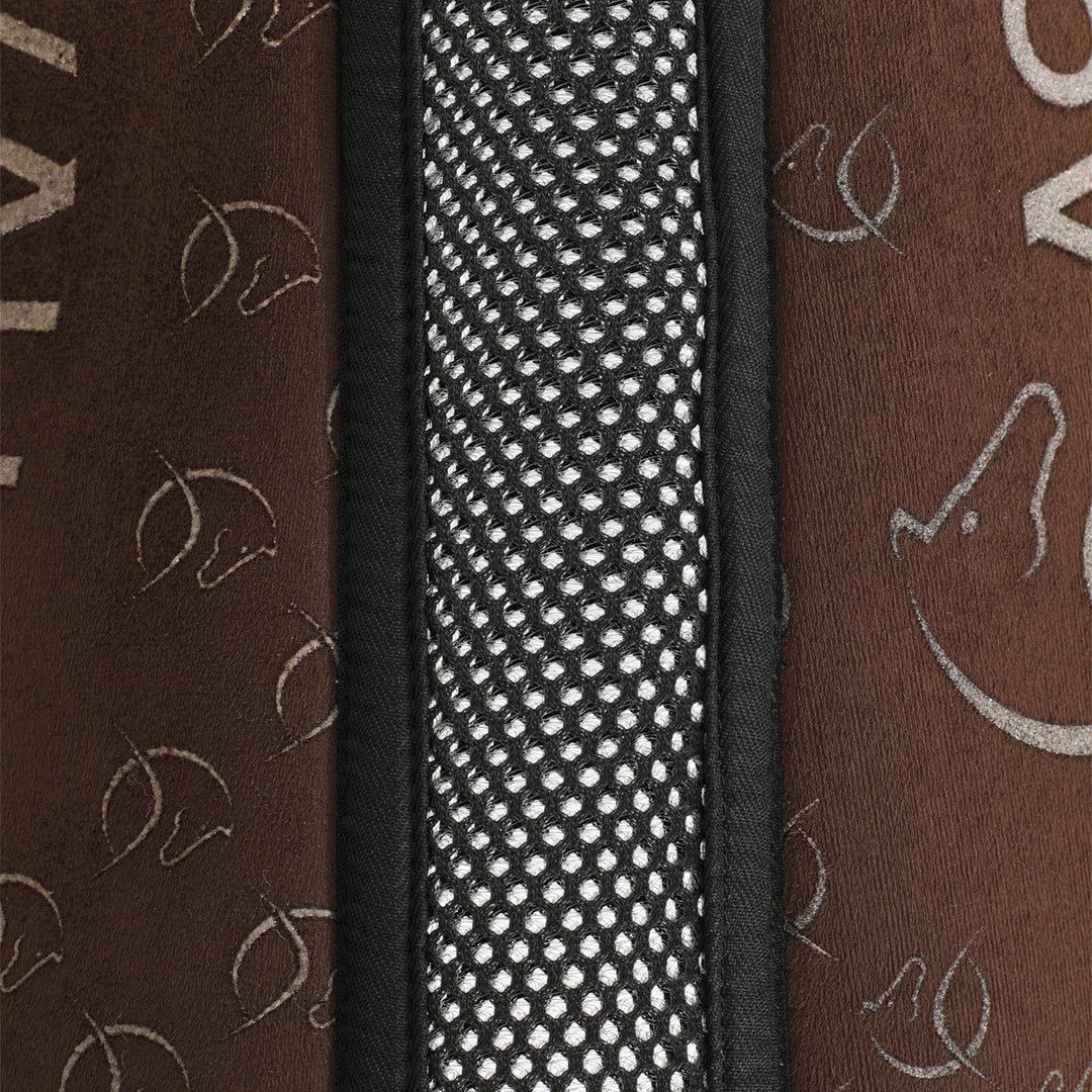 Acavallo Memory Foam 3D Spacer Silicone Grip Half Pad - Jumping - Brown