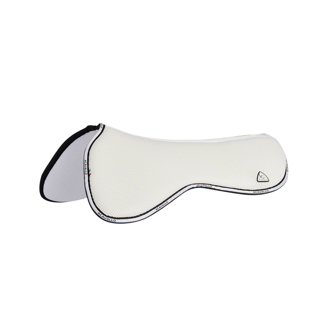 Acavallo Memory Foam 3D Spacer Microfleece Half Pad - Jumping - White