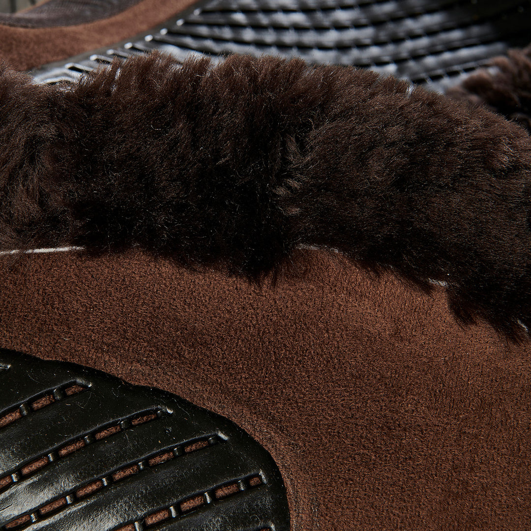 Acavallo Saddle Pad JS Classic Numnah Gel Grip - Brown - Sheepskin Brown