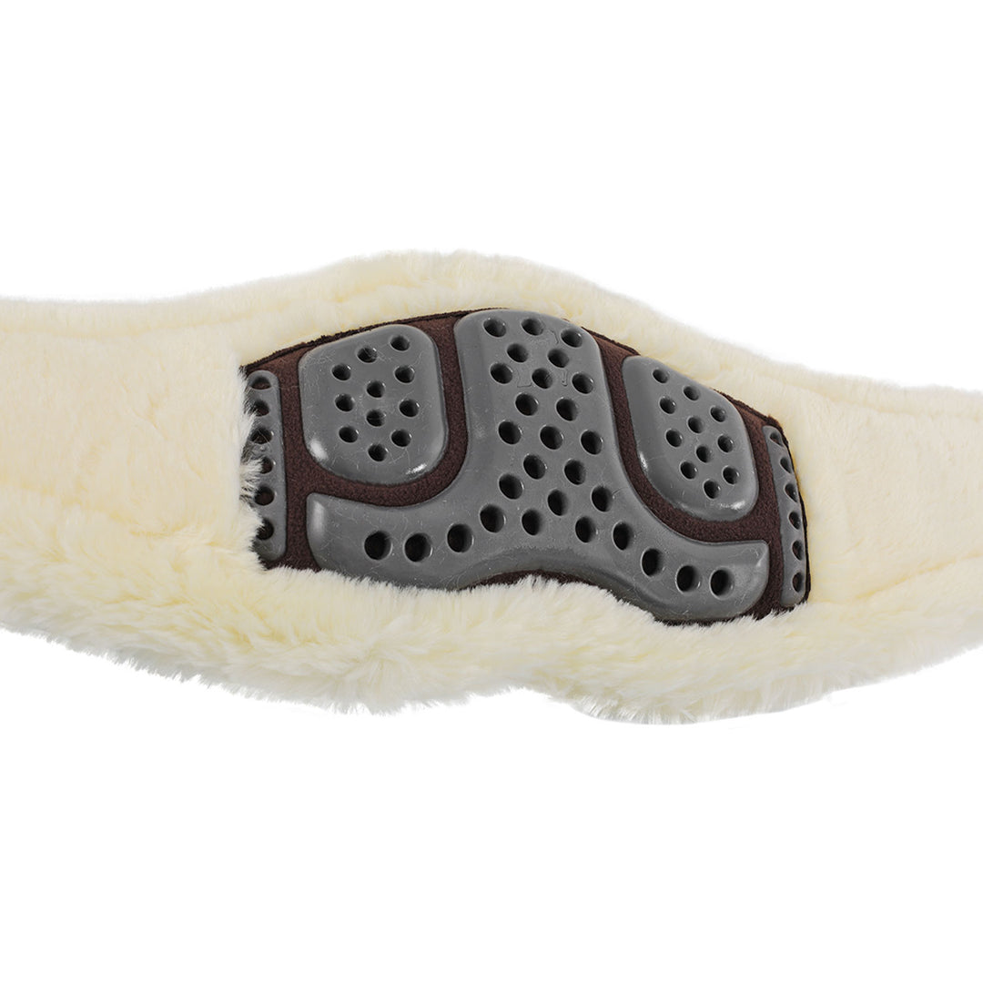 Acavallo Jumping Girth Classic Gel Faux Sheepskin - Dark Brown