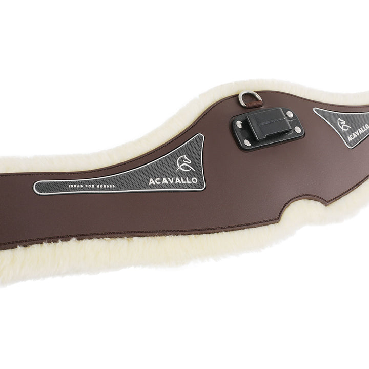 Acavallo Jumping Girth Classic Gel Faux Sheepskin - Dark Brown