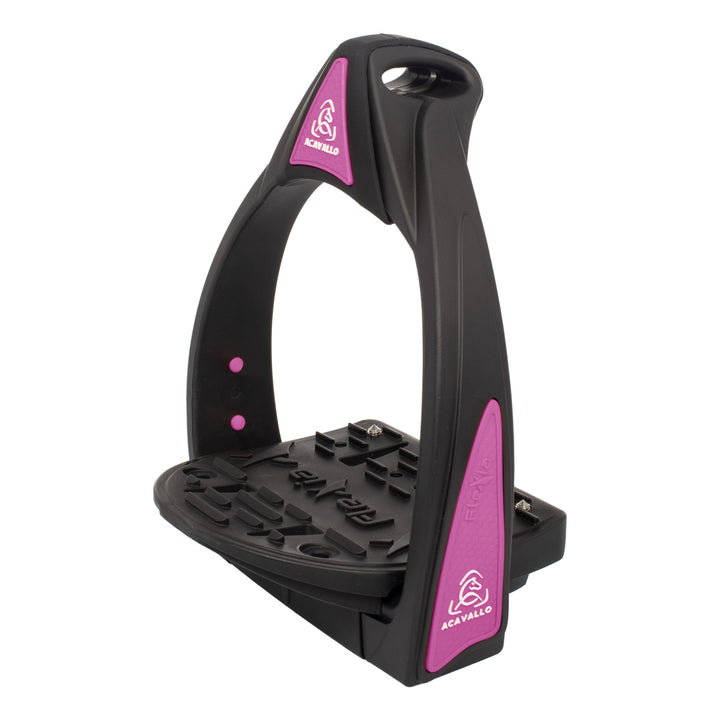 Acavallo Flexia Stirrups - Black/Fucsia