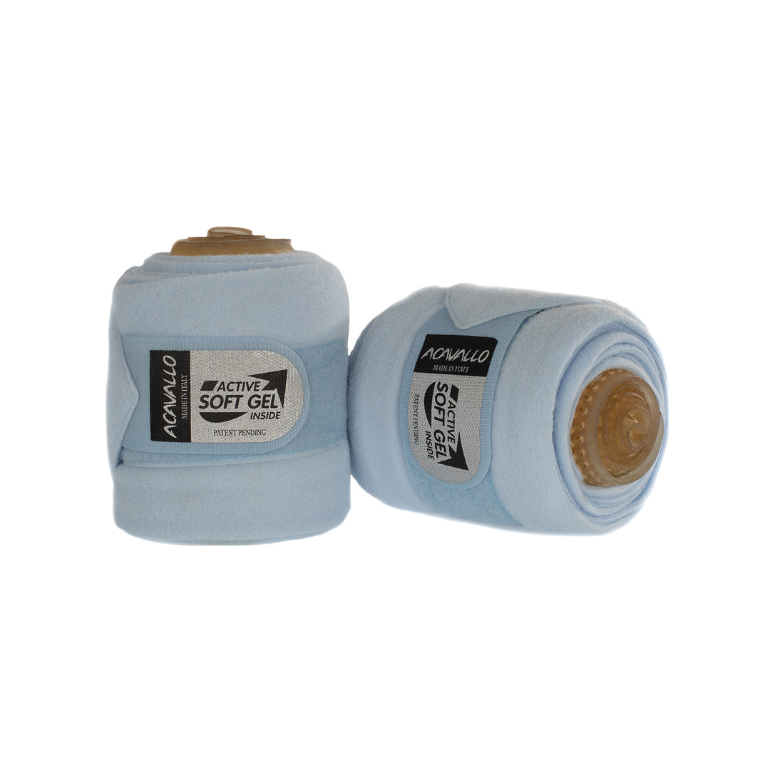 Acavallo Gel and Fleece Bandages - Light Blue