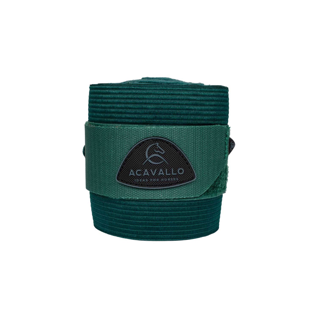 Acavallo Elasticated Exercise Bandages Fleece - Hunter Green