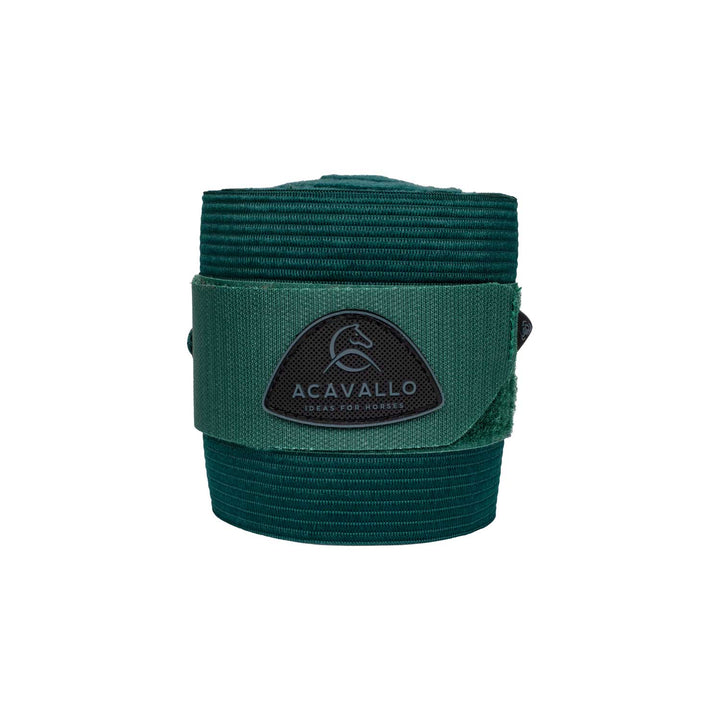 Acavallo Elasticated Exercise Bandages Fleece - Hunter Green