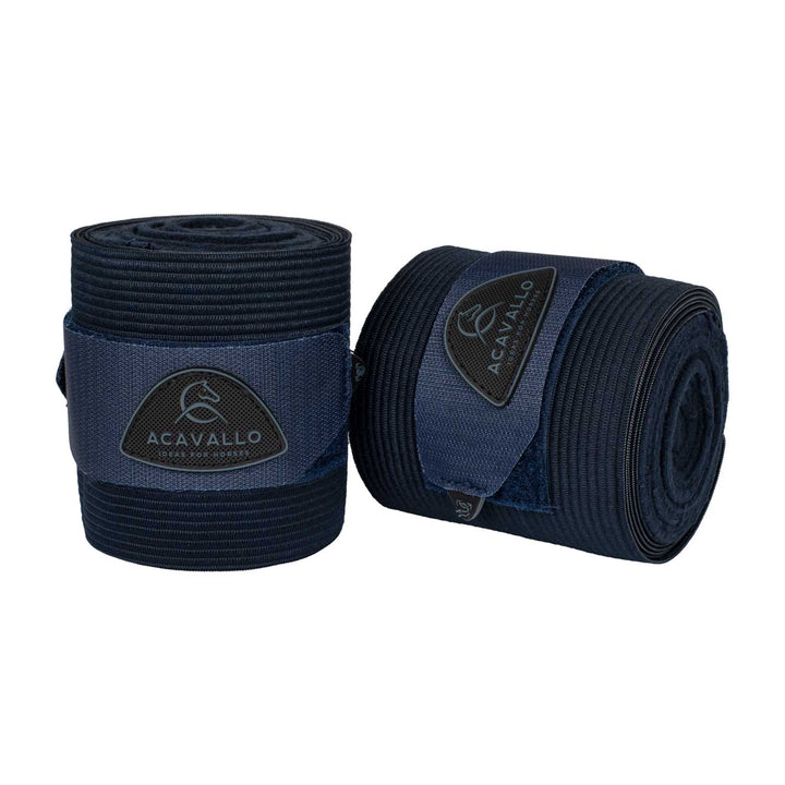 Acavallo Elasticated Exercise Bandages Fleece - Navy