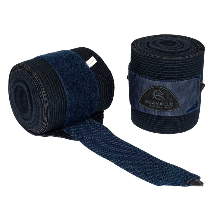 Acavallo Elasticated Exercise Bandages Fleece - Navy