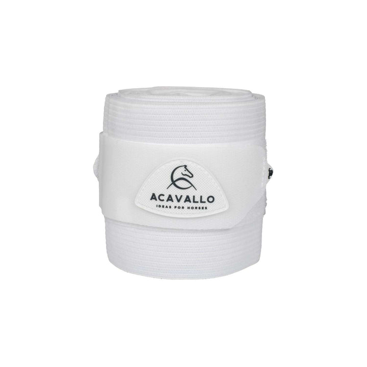Acavallo Elasticated Exercise Bandages Fleece - White