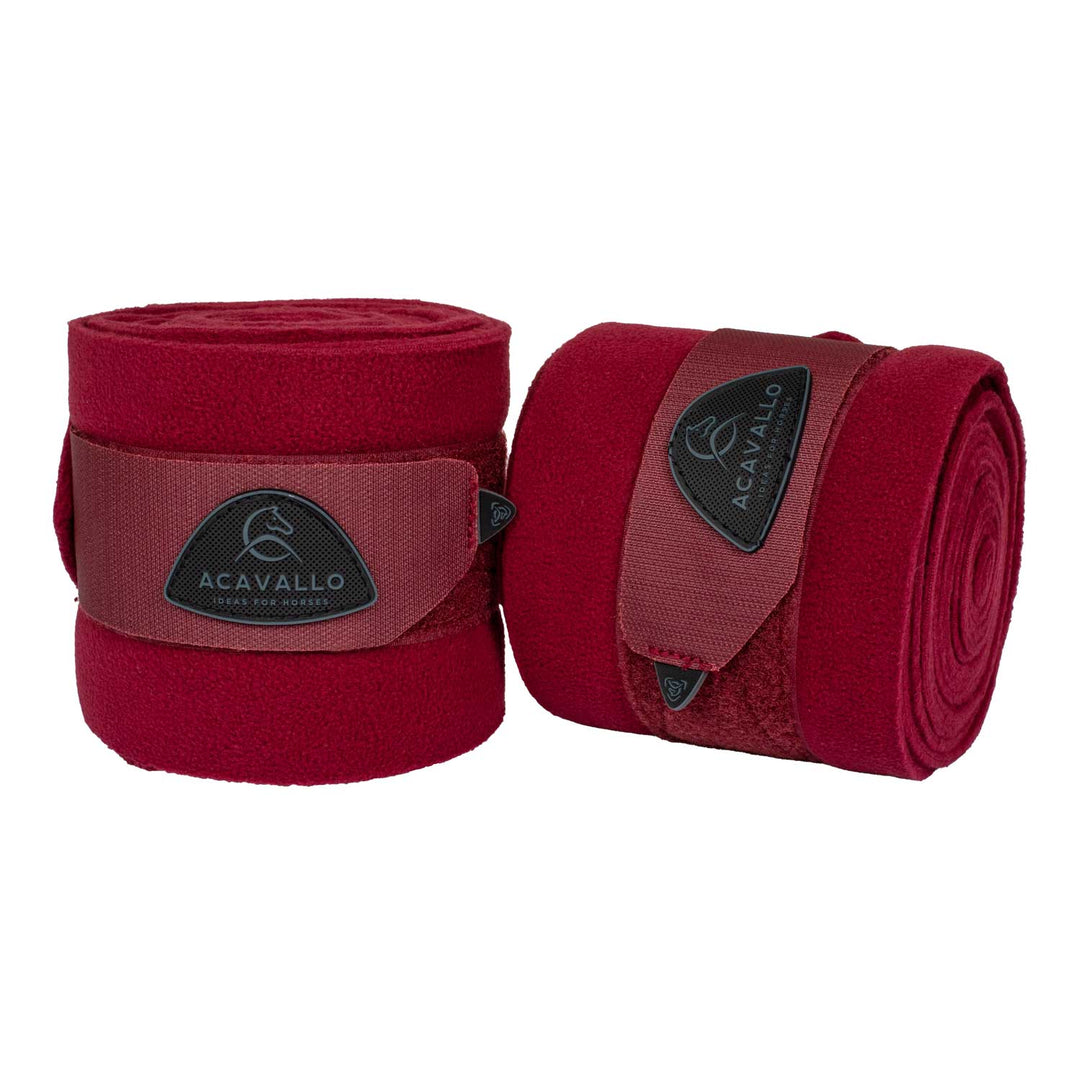 Acavallo Fleece Exercise Bandages - Burgundy