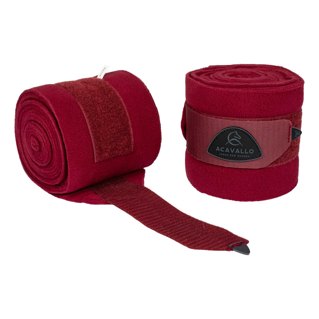 Acavallo Fleece Exercise Bandages - Burgundy