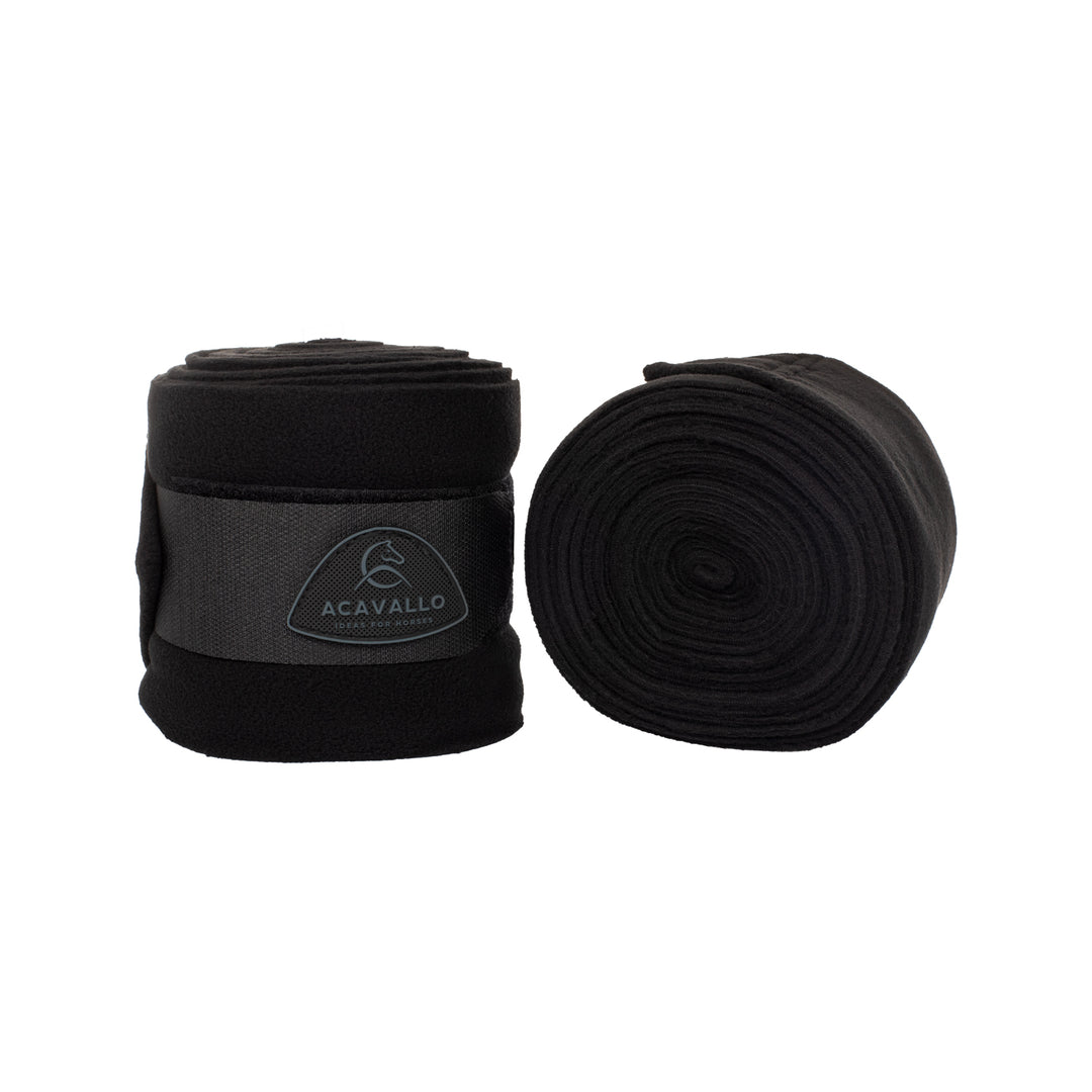 Acavallo Fleece Exercise Bandages - Black