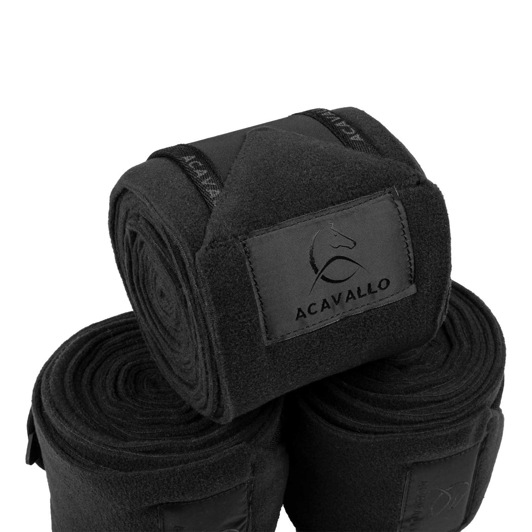 Acavallo Fleece Bandages - Black/Black
