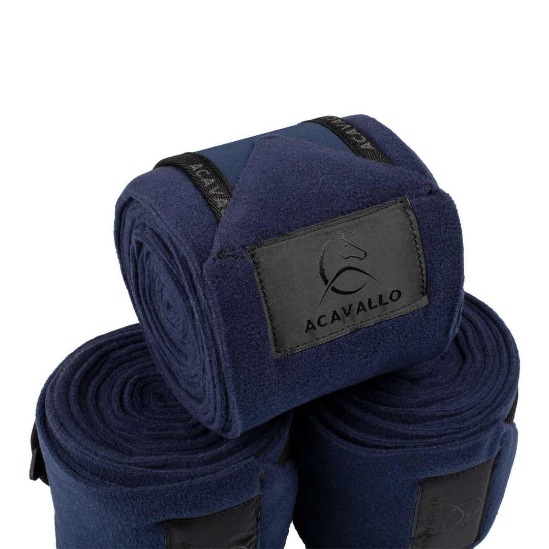 Acavallo Fleece Bandages - Deep Blue/Black