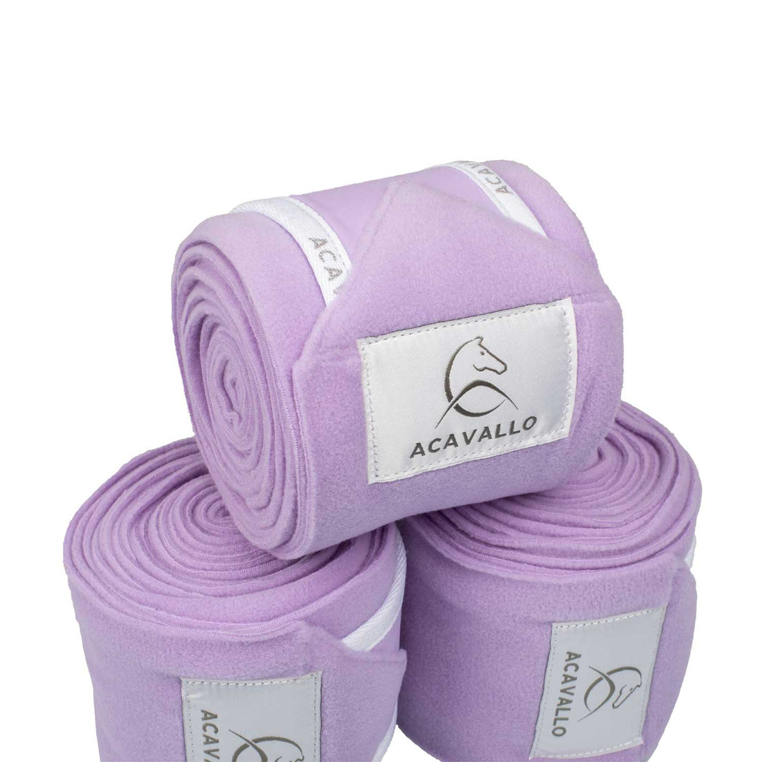 Acavallo Fleece Bandages - Lilla/White
