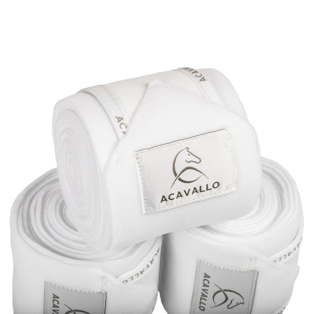 Acavallo Fleece Bandages - White/White