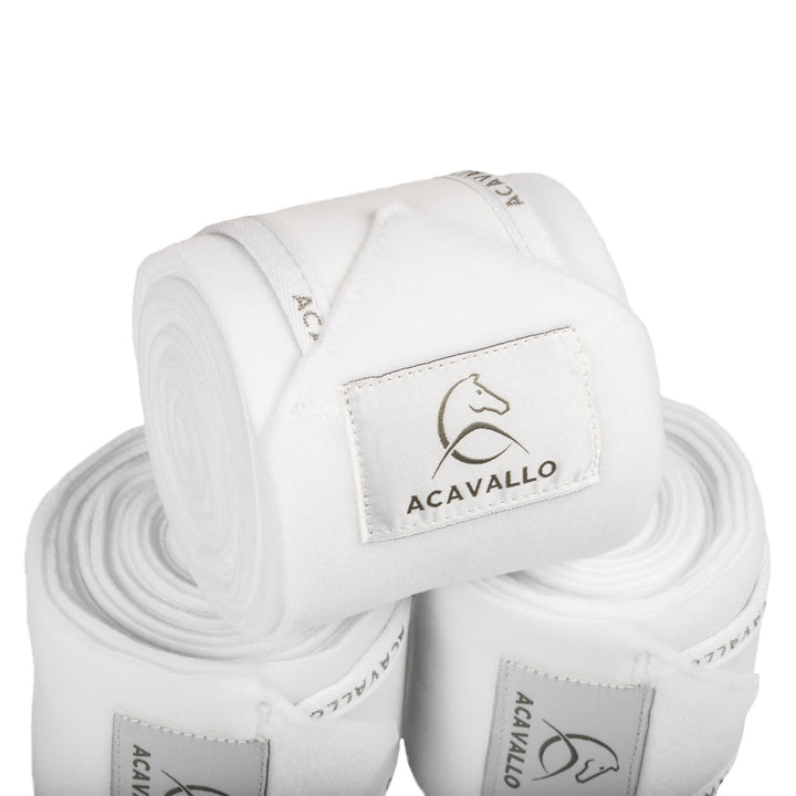 Acavallo Fleece Bandages - White/White