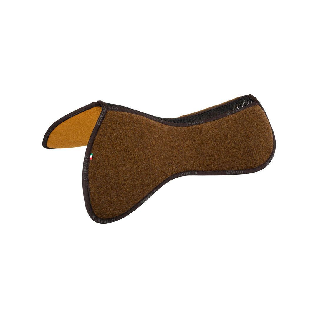 Acavallo Memory Foam Withers Free 3D Spacer Double Felt Half Pad - Brown/Mustard