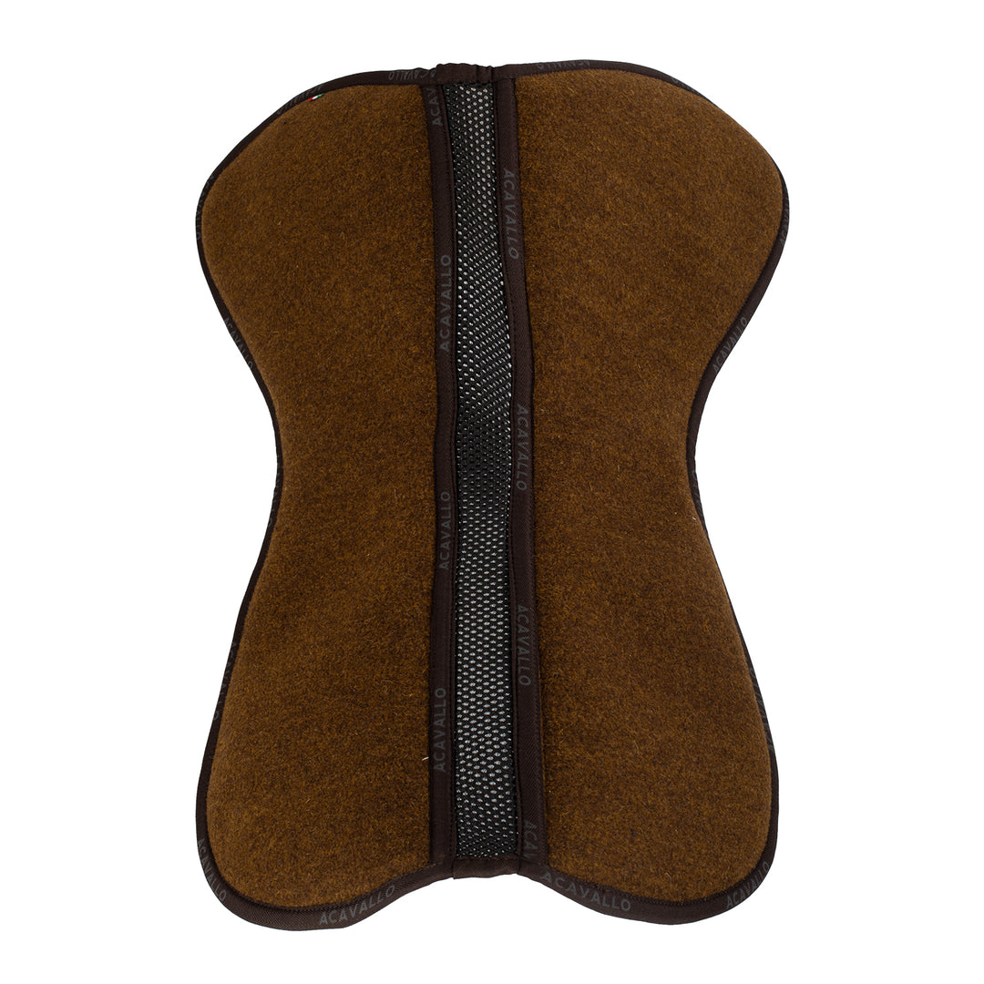 Acavallo Memory Foam Withers Free 3D Spacer Double Felt Half Pad - Brown/Mustard