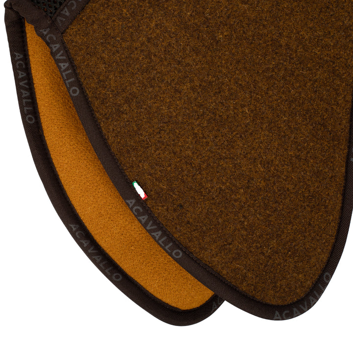 Acavallo Memory Foam Withers Free 3D Spacer Double Felt Half Pad - Brown/Mustard