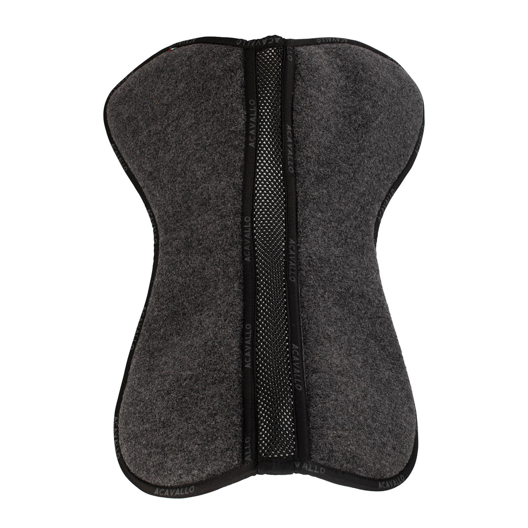 Acavallo Memory Foam Withers Free 3D Spacer Double Felt Half Pad - Charcoal/Grey