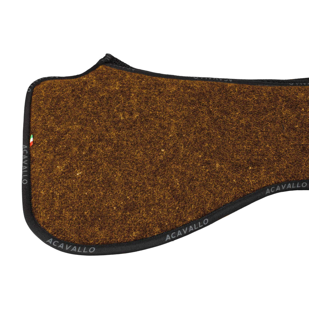 Acavallo Memory Foam 3D Spacer Double Felt Half Pad - Brown/Mustard