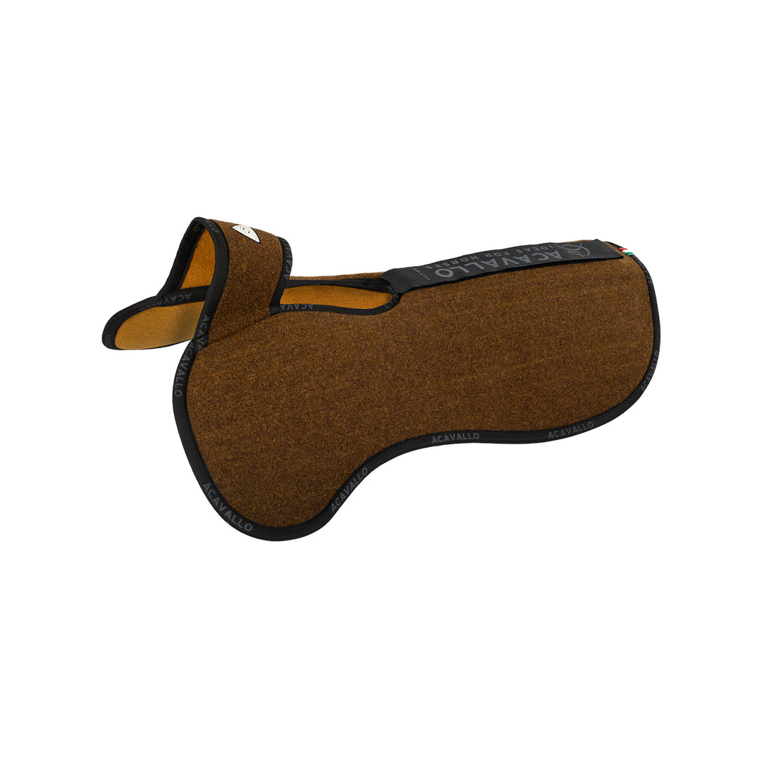 Acavallo Piuma Withers Free Pocket Double Felt Half Pad - Brown/Mustard