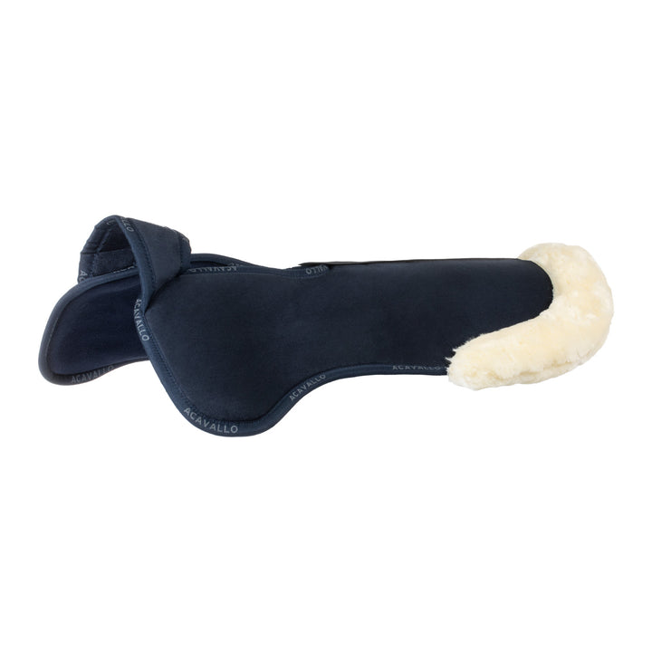 Acavallo Piuma Full Size Withers Free, Pocket Half Pad - Blue / Eco-Wool Natural