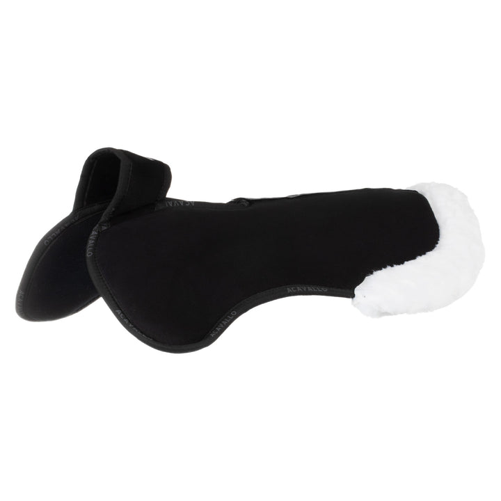 Acavallo Piuma Full Size Withers Free, Pocket Half Pad - Black / Eco-Wool White