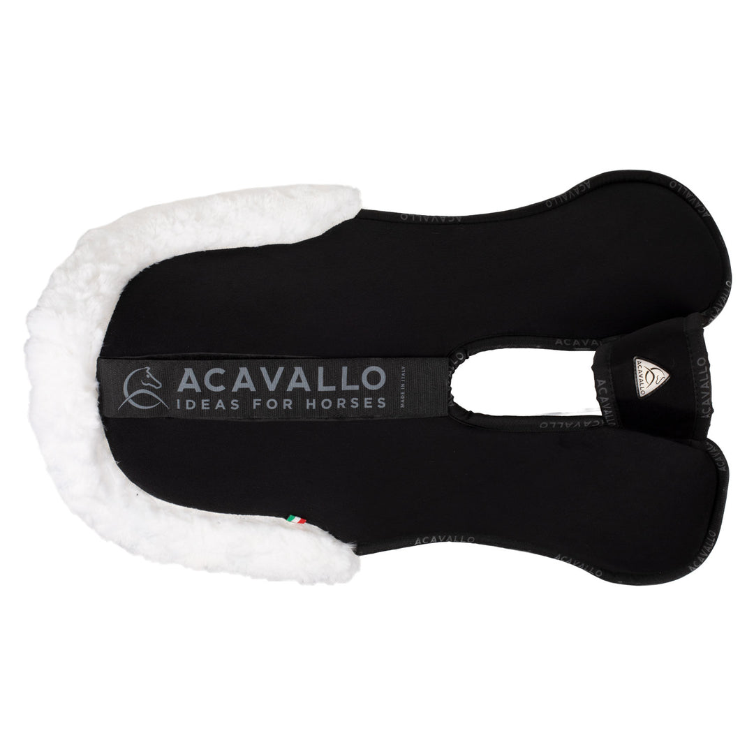 Acavallo Piuma Full Size Withers Free, Pocket Half Pad - Black / Eco-Wool White