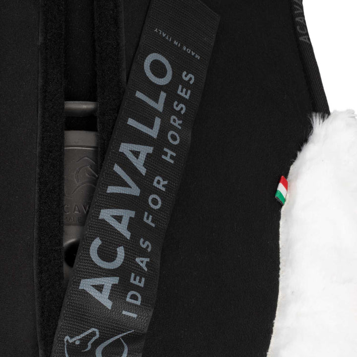 Acavallo Piuma Full Size Withers Free, Pocket Half Pad - Black / Eco-Wool White