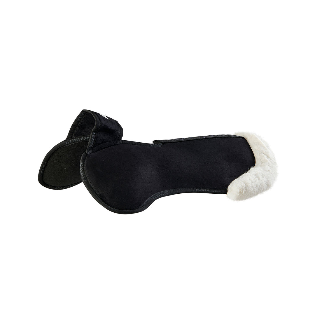 Acavallo Piuma Full Size Withers Free, Pocket Half Pad - Black / Eco-Wool Natural