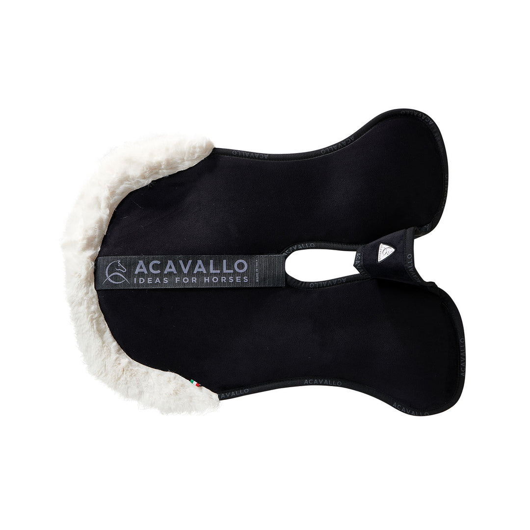 Acavallo Piuma Full Size Withers Free, Pocket Half Pad - Black / Eco-Wool Natural