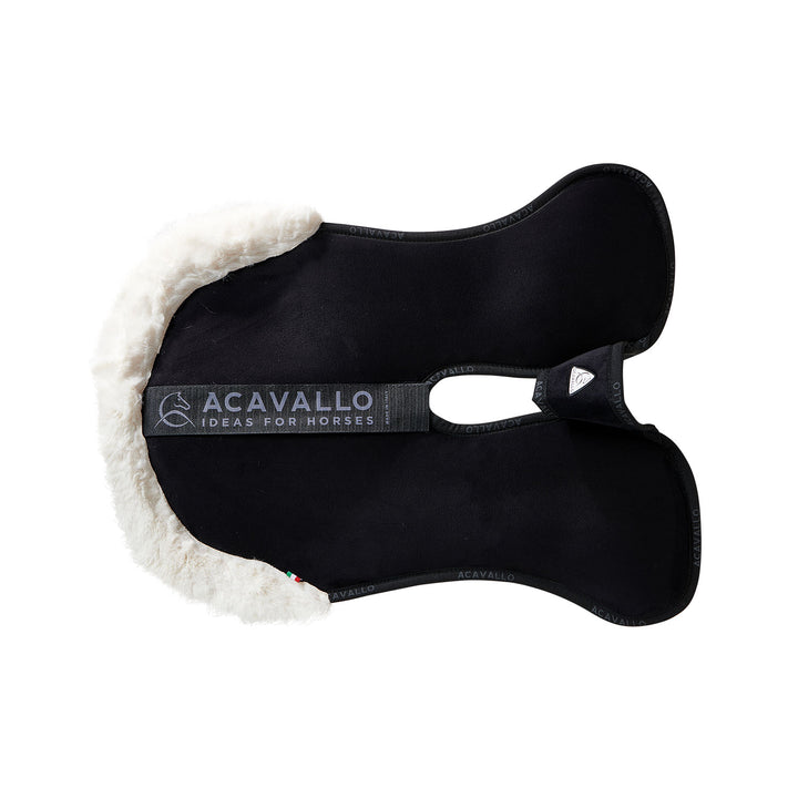Acavallo Piuma Full Size Withers Free, Pocket Half Pad - Black / Eco-Wool Natural