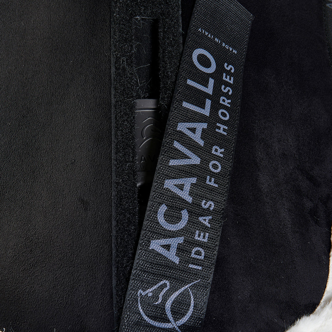 Acavallo Piuma Full Size Withers Free, Pocket Half Pad - Black / Eco-Wool Natural