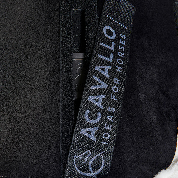 Acavallo Piuma Full Size Withers Free, Pocket Half Pad - Black / Eco-Wool Natural