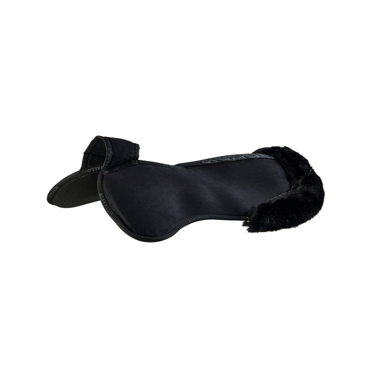 Acavallo Piuma Full Size Withers Free, Pocket Half Pad - Black / Eco-Wool Black