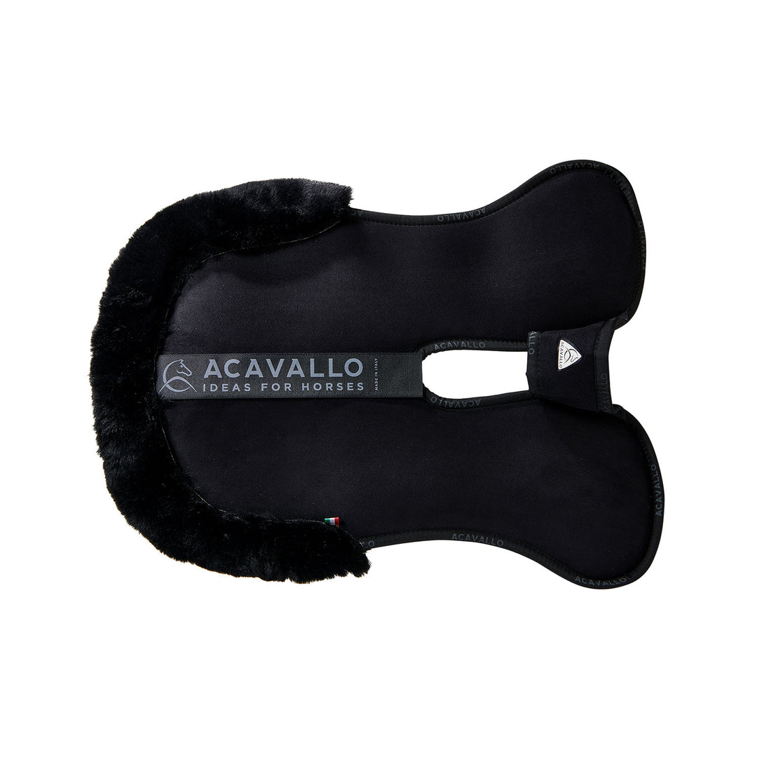 Acavallo Piuma Full Size Withers Free, Pocket Half Pad - Black / Eco-Wool Black