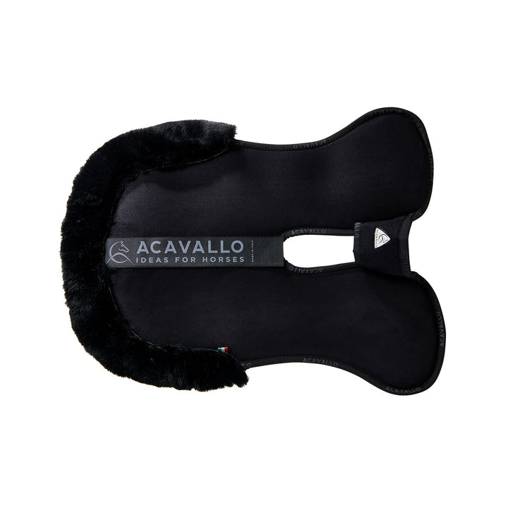 Acavallo Piuma Full Size Withers Free, Pocket Half Pad - Black / Eco-Wool Black