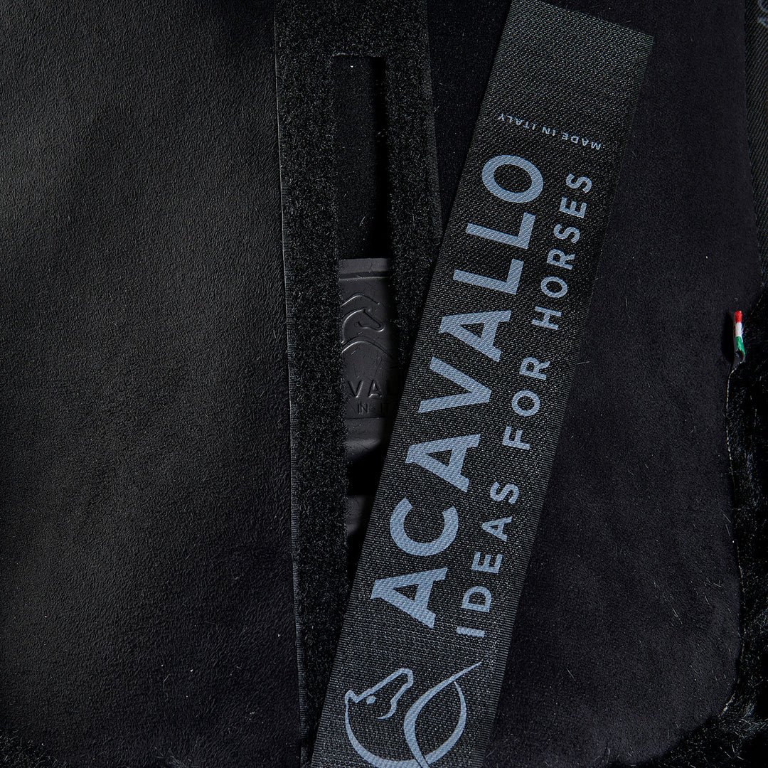 Acavallo Piuma Full Size Withers Free, Pocket Half Pad - Black / Eco-Wool Black