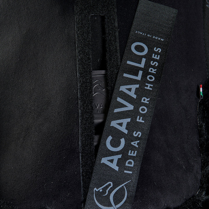 Acavallo Piuma Full Size Withers Free, Pocket Half Pad - Black / Eco-Wool Black