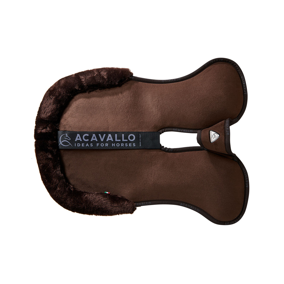 Acavallo Piuma Full Size Withers Free, Pocket Half Pad - Brown / Eco-Wool Brown