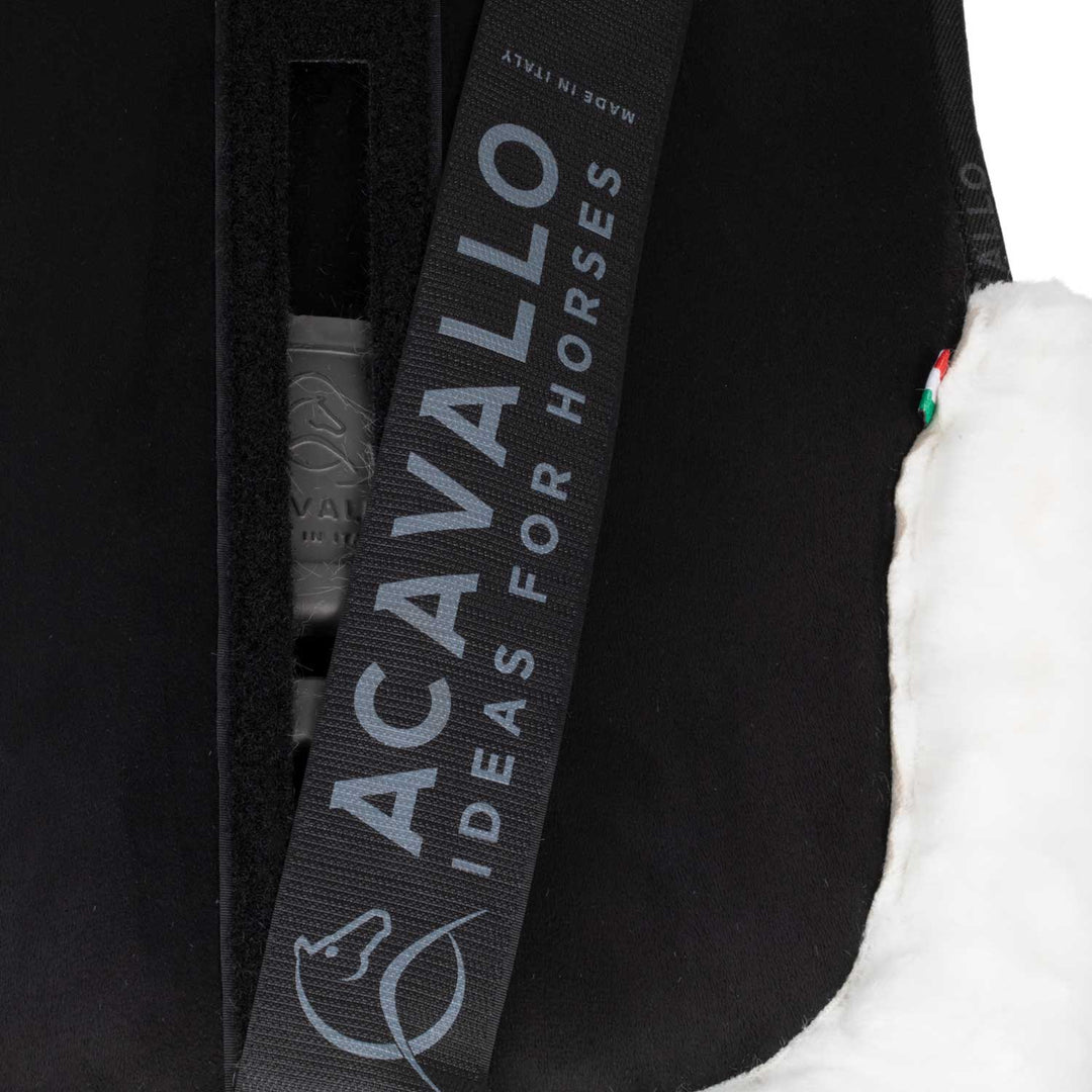 Acavallo Piuma Full Size Withers Free, Pocket Half Pad - Black / Eco-Wool White