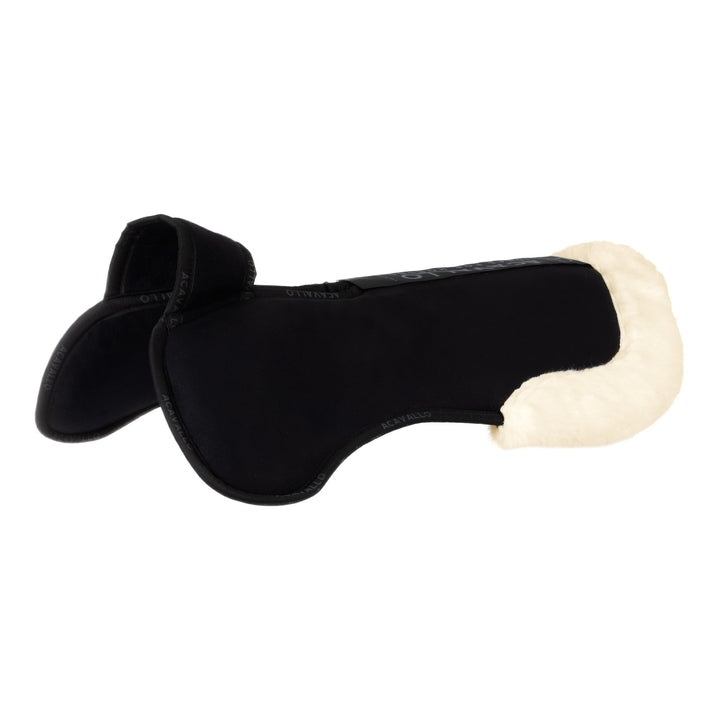 Acavallo Piuma Full Size Withers Free, Pocket Half Pad - Black / Eco-Wool Natural