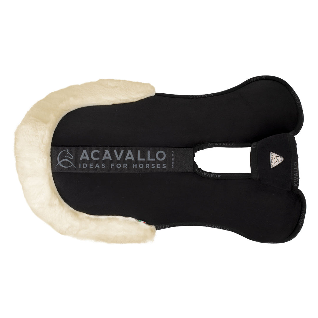 Acavallo Piuma Full Size Withers Free, Pocket Half Pad - Black / Eco-Wool Natural
