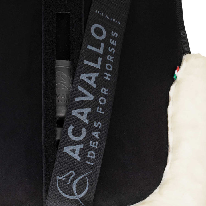 Acavallo Piuma Full Size Withers Free, Pocket Half Pad - Black / Eco-Wool Natural