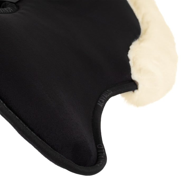 Acavallo Piuma Full Size Withers Free, Pocket Half Pad - Black / Eco-Wool Natural